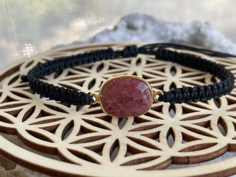 Bracelet Macramé Rhodonite