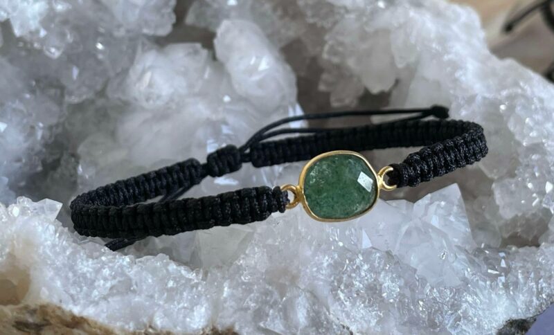 Bracelet Macramé Aventurine Verte – Image 2