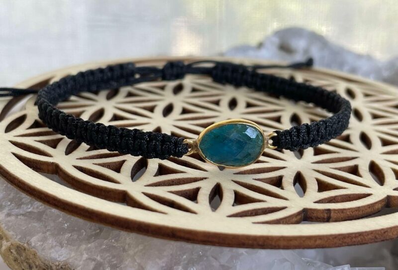 Bracelet Macramé Apatite Bleue