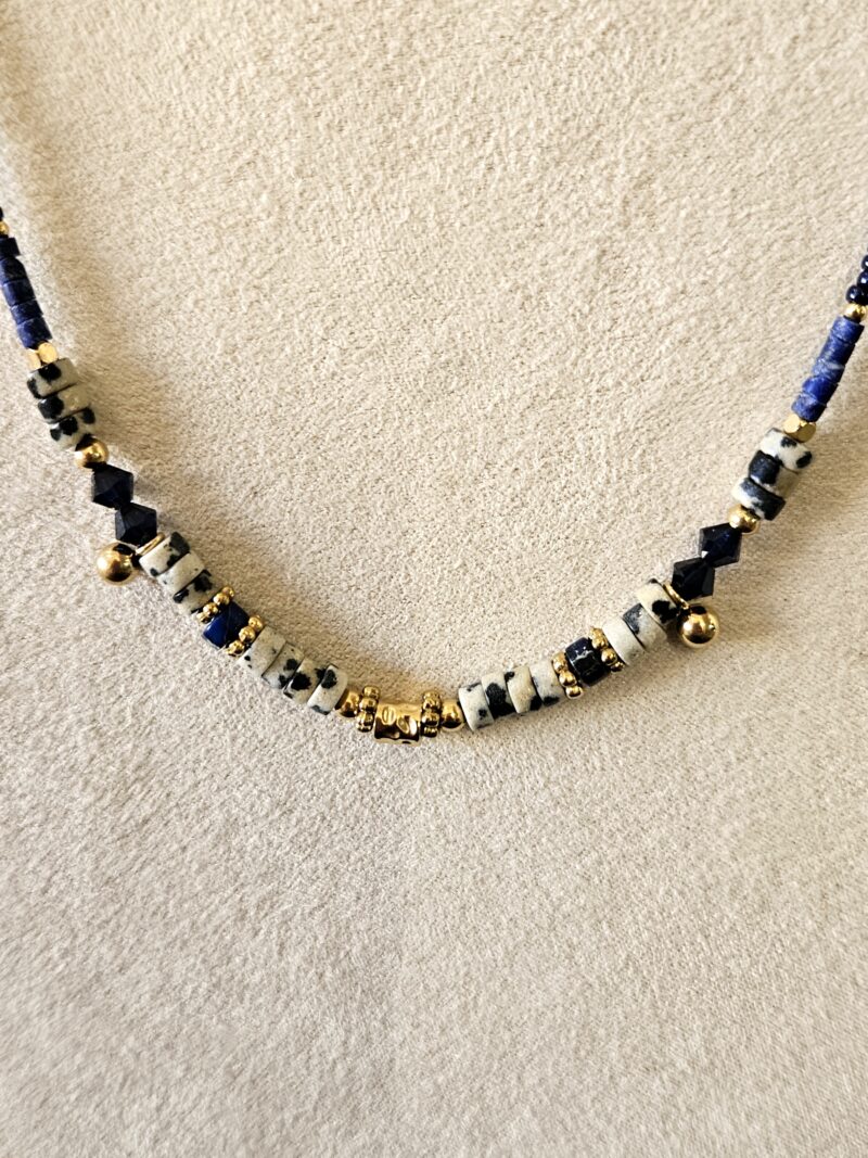 Collier Lapis Lazuli et Jaspe Dalmatien – Image 2