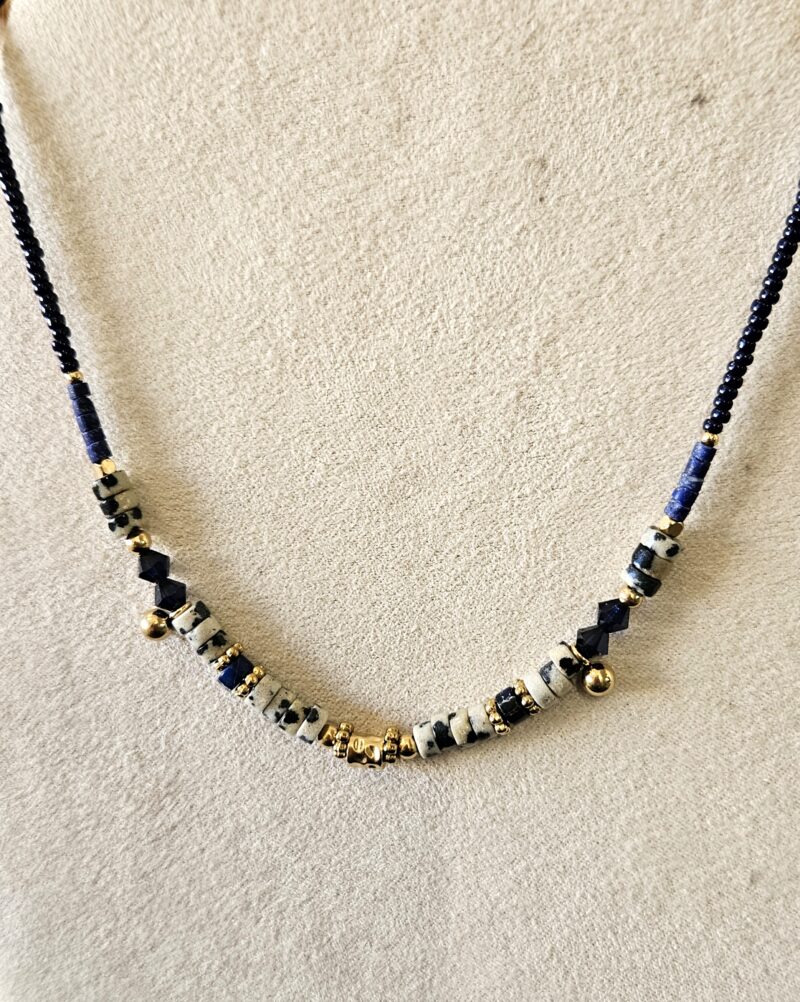 Collier Lapis Lazuli et Jaspe Dalmatien