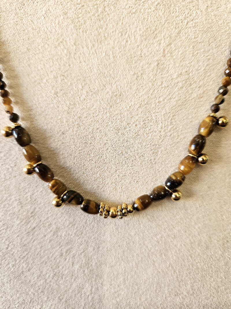 Collier doré Œil de Tigre – Image 2