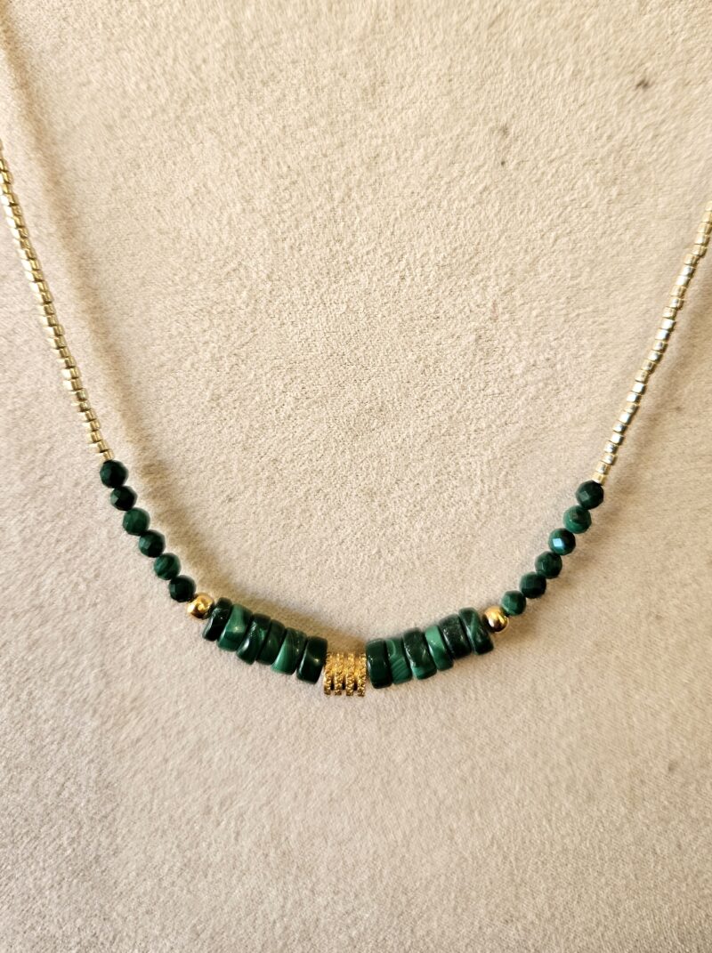 Collier doré Malachite