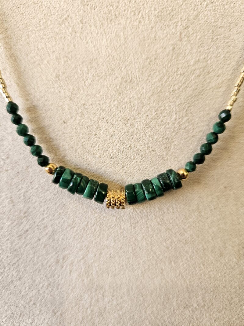 Collier doré Malachite – Image 2